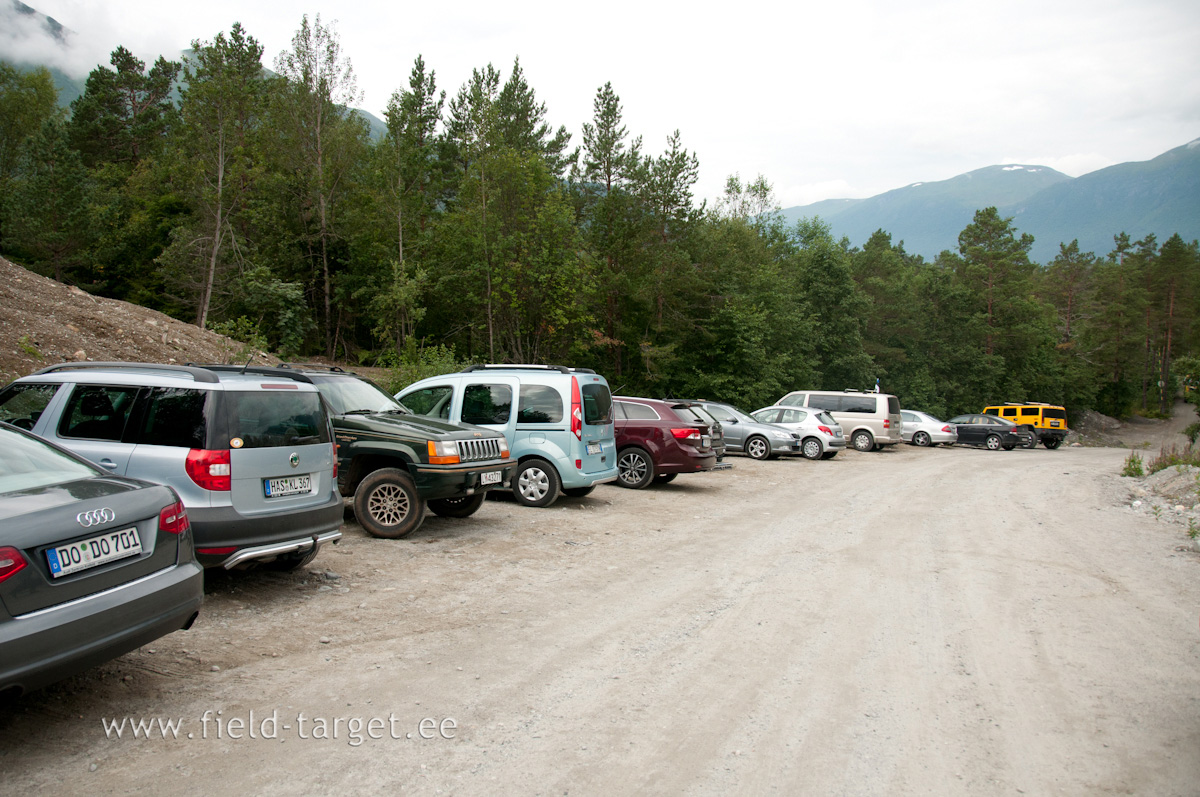Many cars with different register plates in Norway